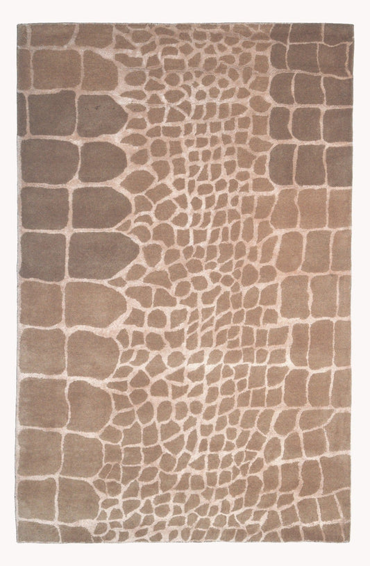 Brown Abstract 5X8 Hand-Tufted Modern Rug