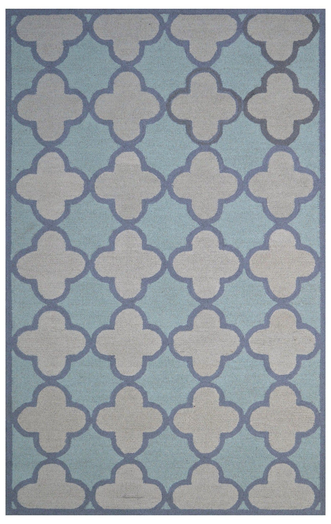 Purple-Gray Trellis 5X8 Hand-Tufted Modern Rug