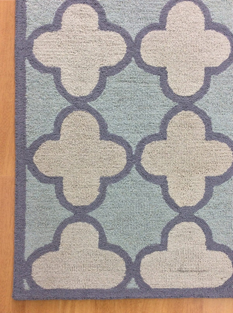 Purple-Gray Trellis 5X8 Hand-Tufted Modern Rug