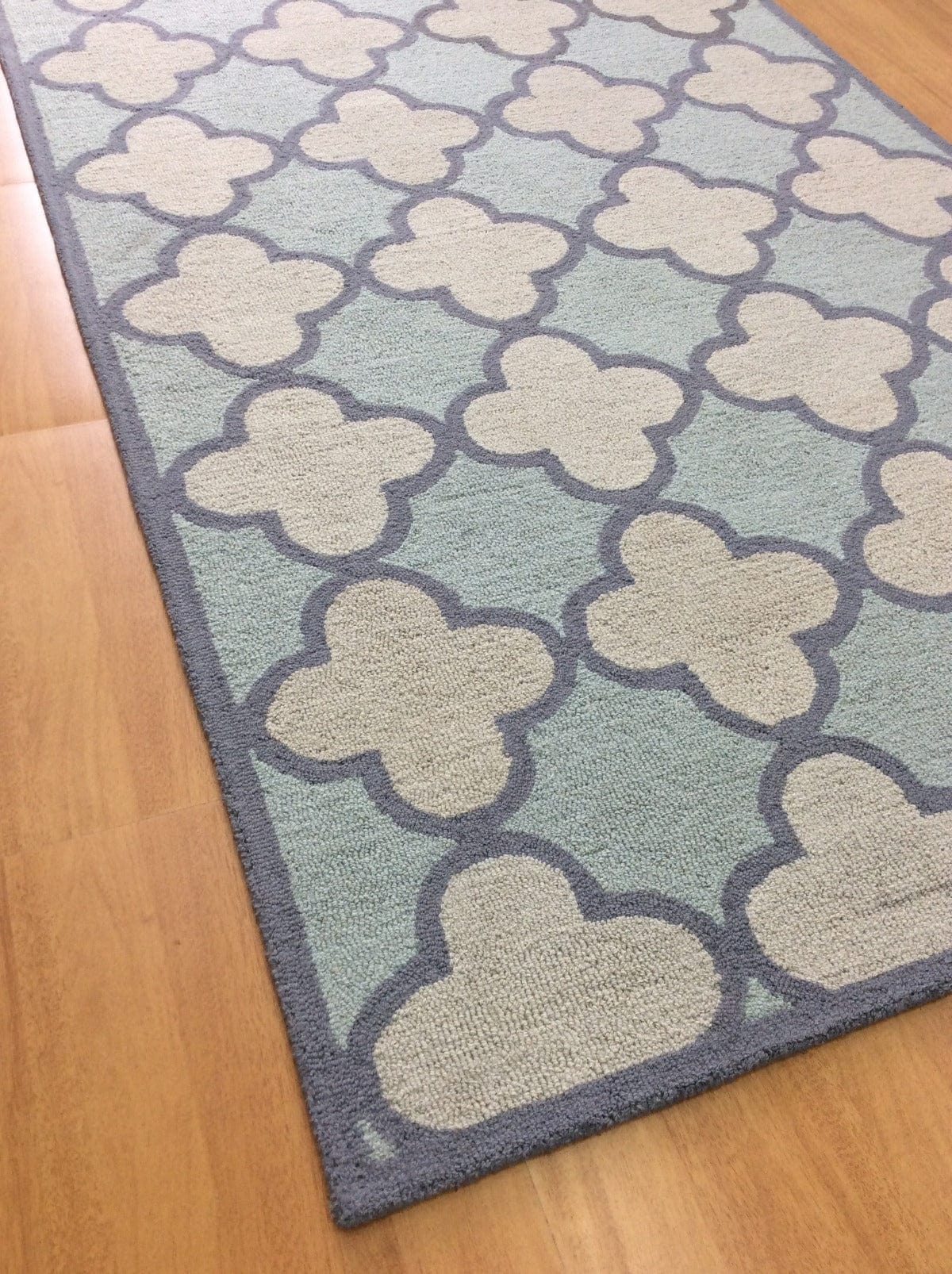 Purple-Gray Trellis 5X8 Hand-Tufted Modern Rug