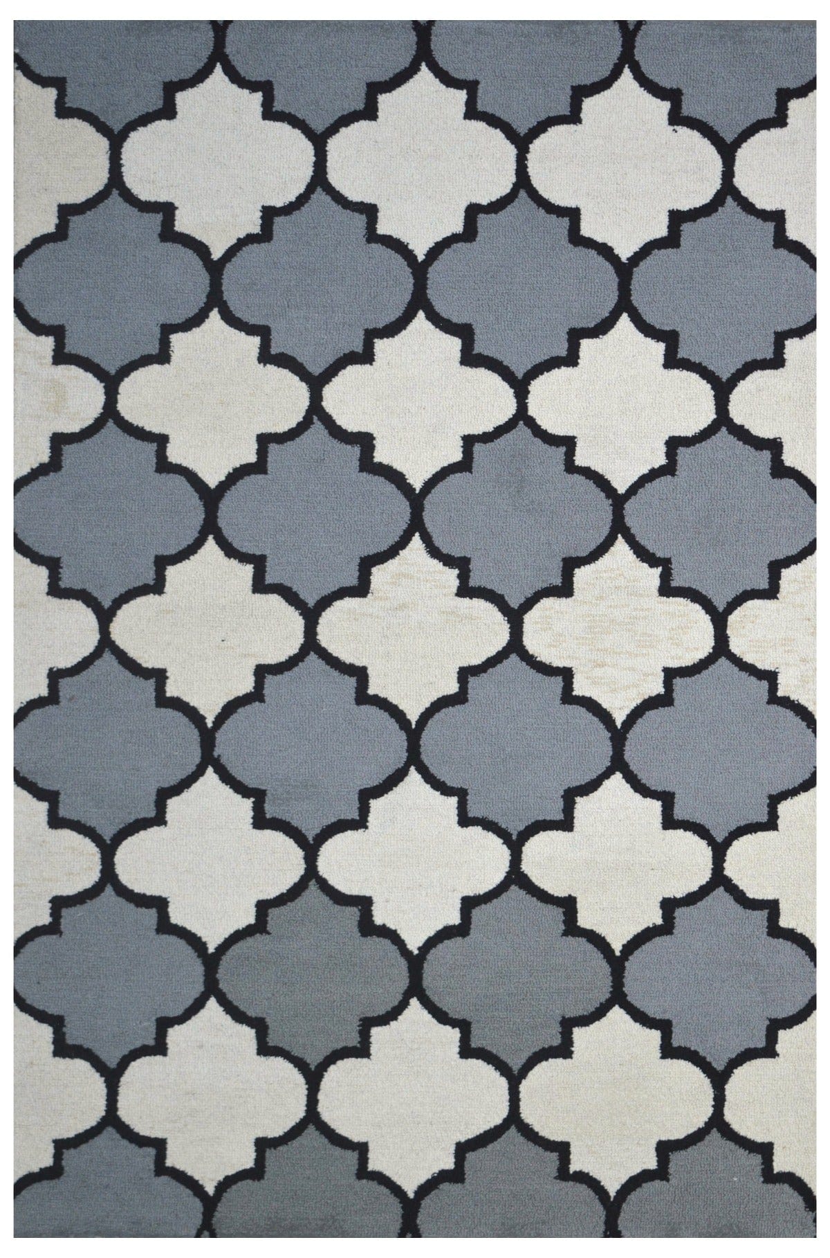 Ivory Trellis 5X8 Hand-Tufted Modern Rug