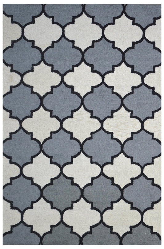 Ivory Trellis 5X8 Hand-Tufted Modern Rug