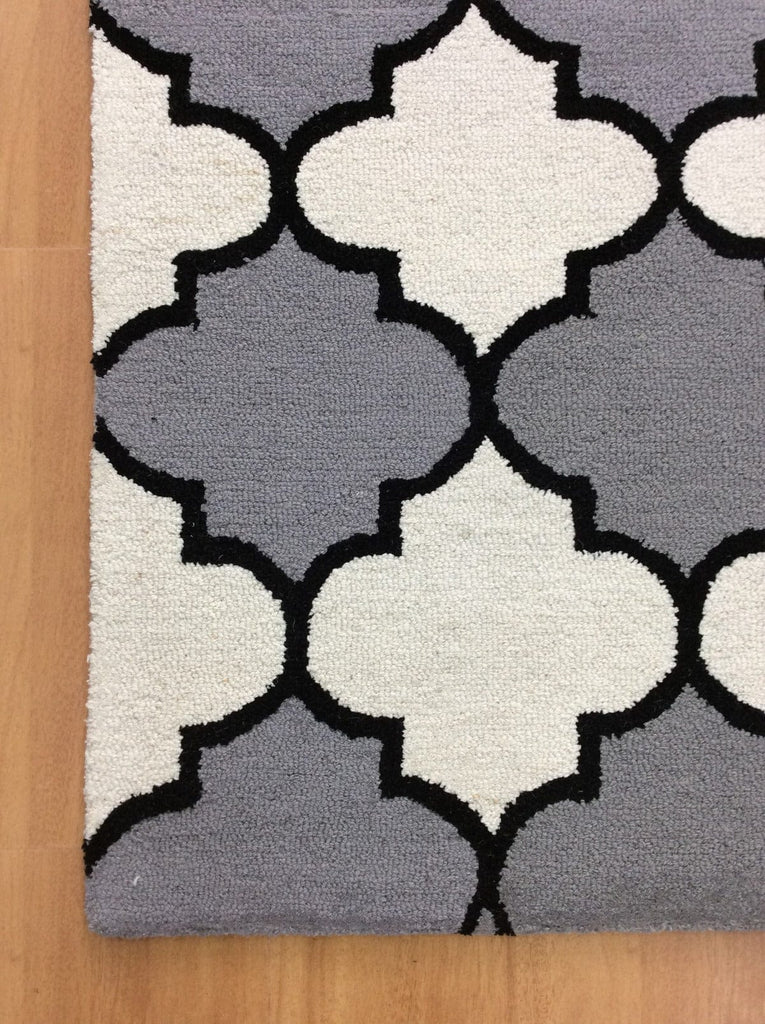 Ivory Trellis 5X8 Hand-Tufted Modern Rug