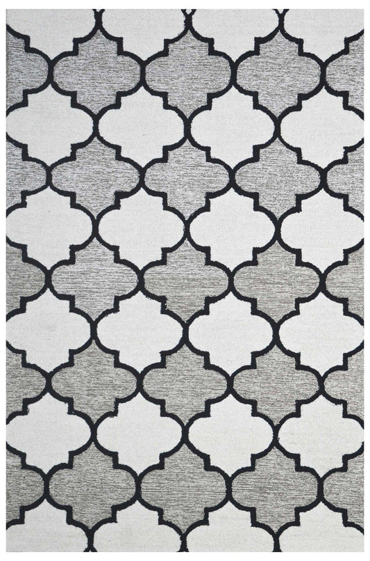 Ivory Trellis 5X8 Hand-Tufted Modern Rug