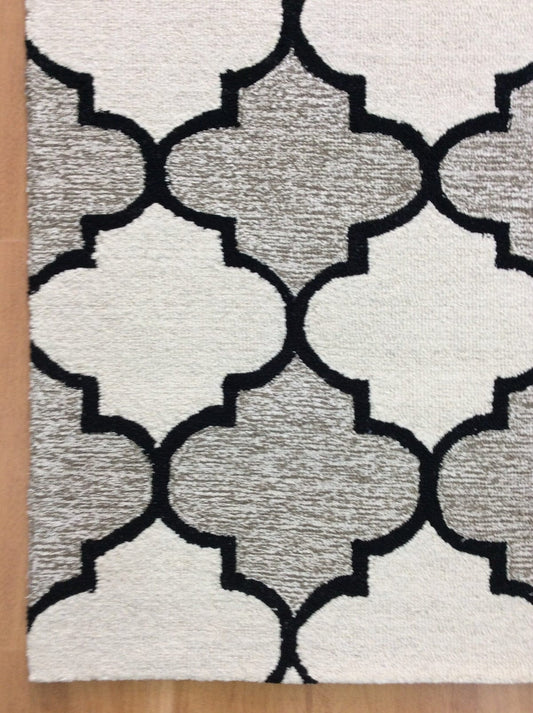 Ivory Trellis 5X8 Hand-Tufted Modern Rug