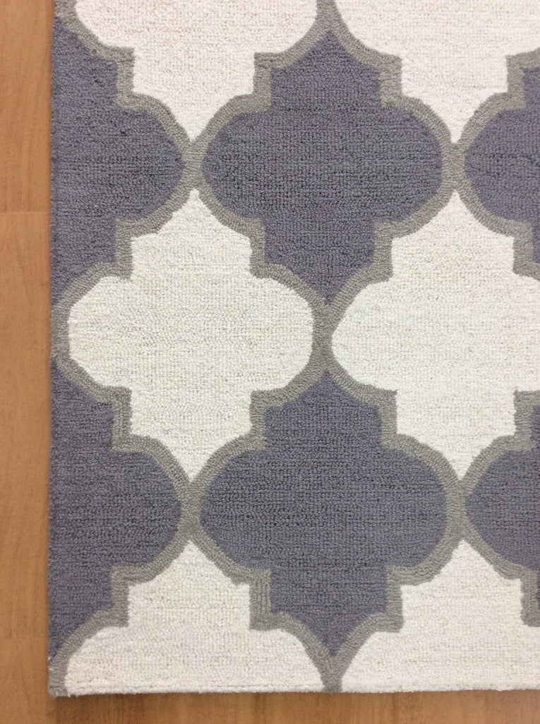 Taupe Trellis 5X8 Hand-Tufted Modern Rug