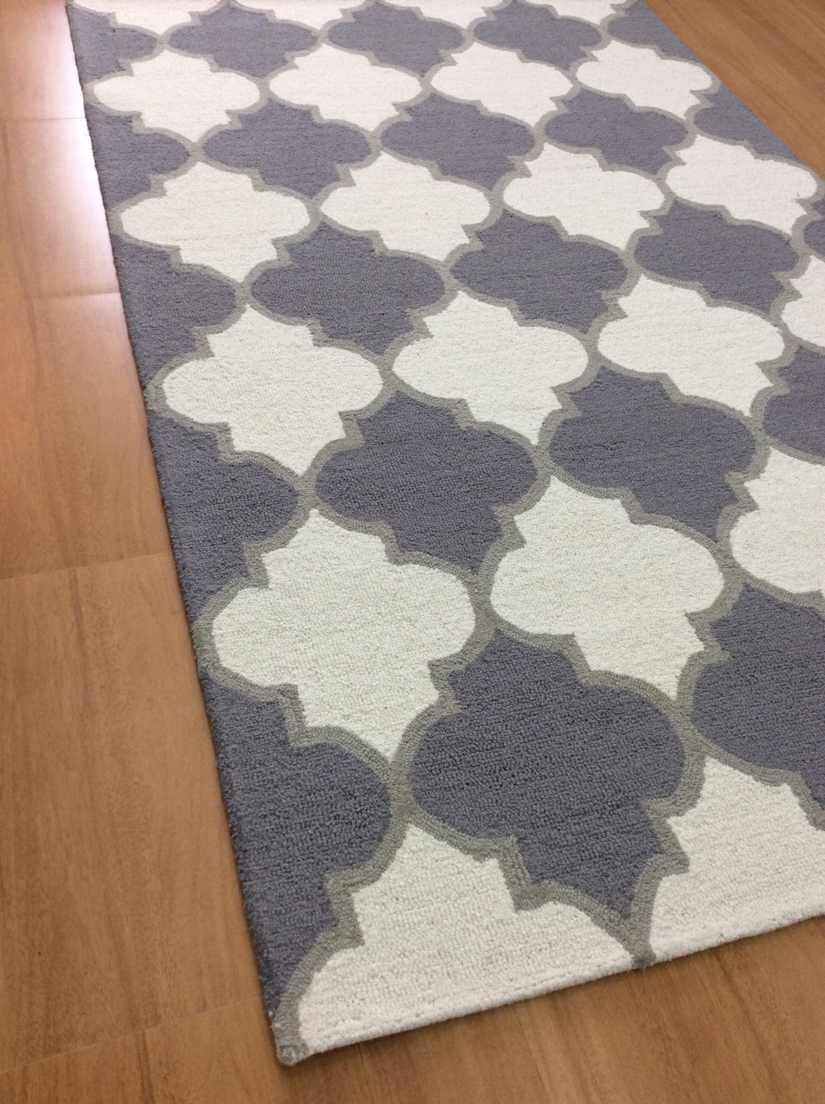 Taupe Trellis 5X8 Hand-Tufted Modern Rug