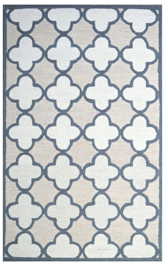 Gray Trellis 5X8 Hand-Tufted Modern Rug