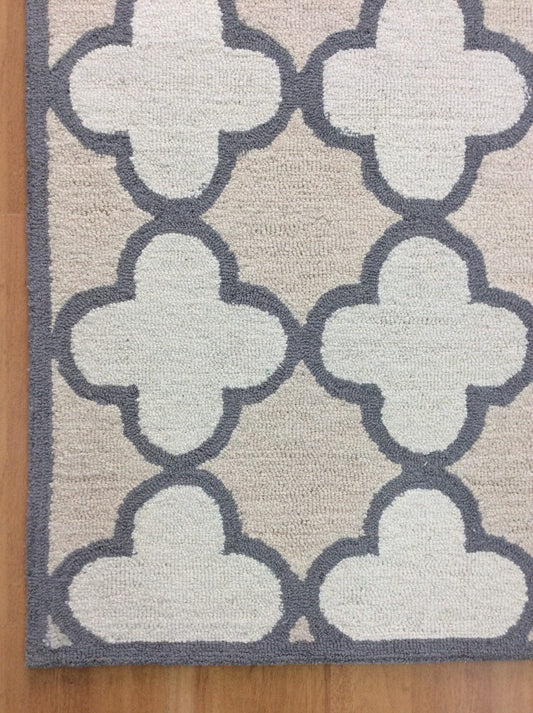 Gray Trellis 5X8 Hand-Tufted Modern Rug