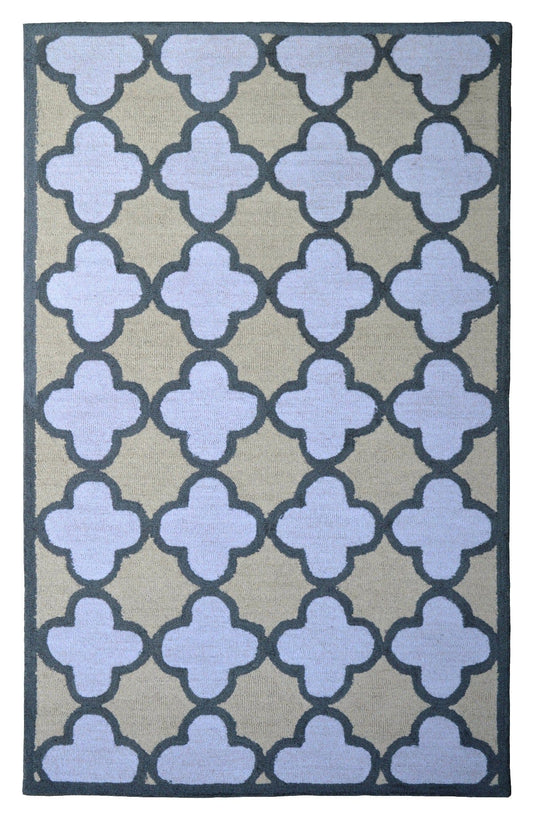 Ivory Trellis 5X8 Hand-Tufted Modern Rug