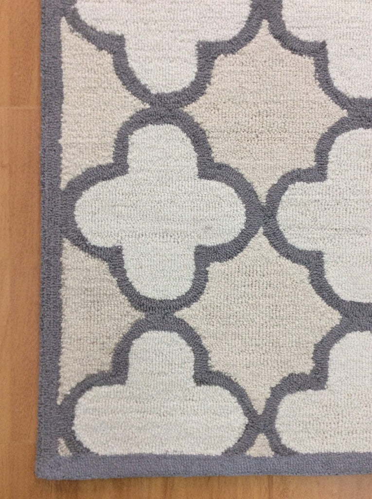 Ivory Trellis 5X8 Hand-Tufted Modern Rug