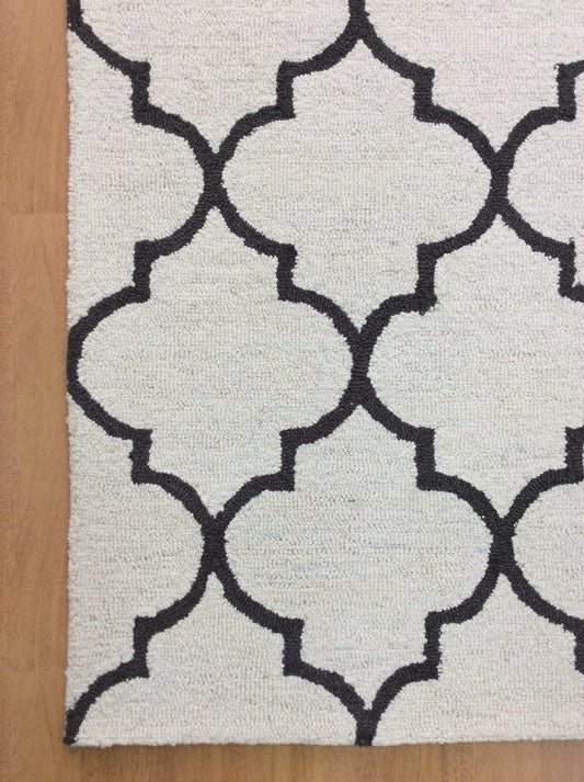 Ivory Trellis 5X8 Hand-Tufted Modern Rug