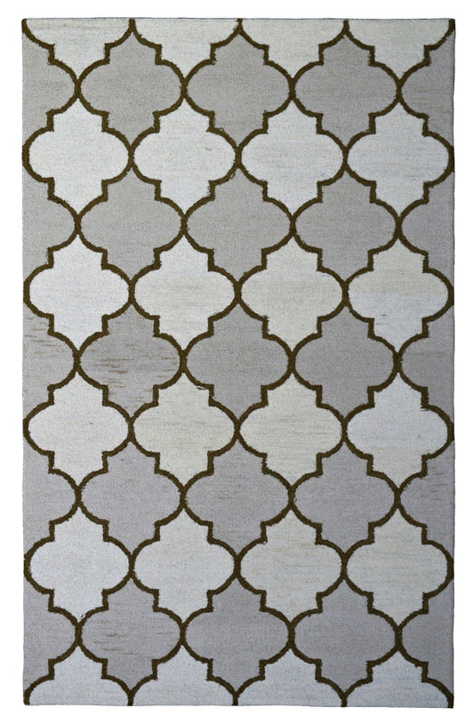 Ivory Trellis 5X8 Hand-Tufted Modern Rug