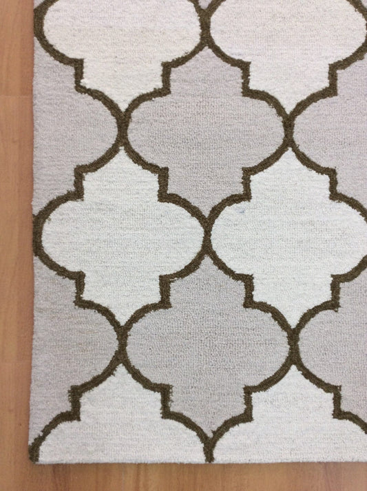 Ivory Trellis 5X8 Hand-Tufted Modern Rug