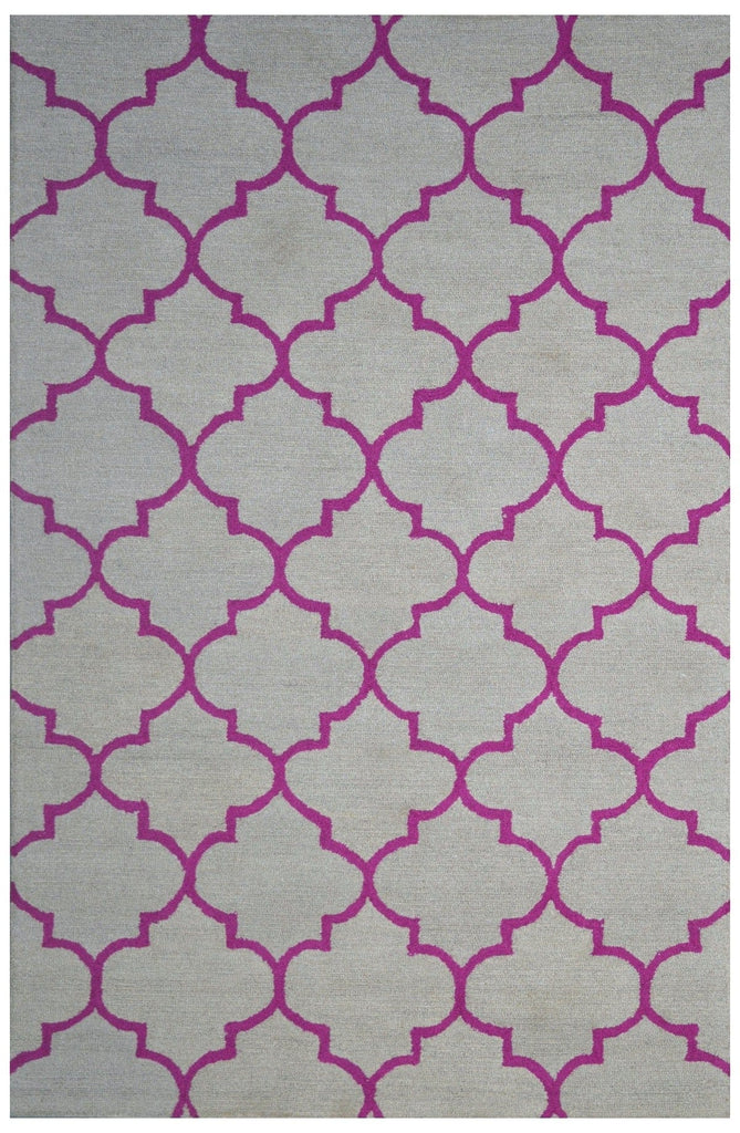 Ivory Trellis 5X8 Hand-Tufted Modern Rug