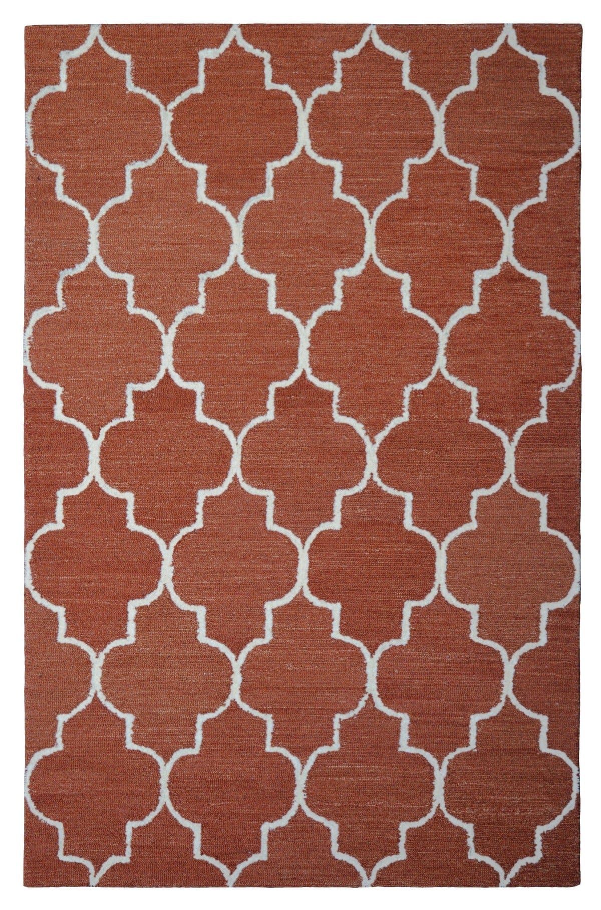 Rusty Brown Trellis 5X8 Hand-Tufted Modern Rug