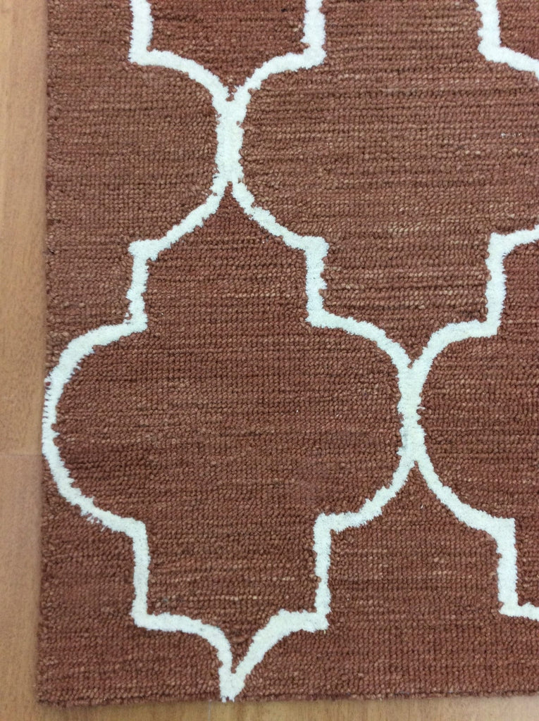 Rusty Brown Trellis 5X8 Hand-Tufted Modern Rug