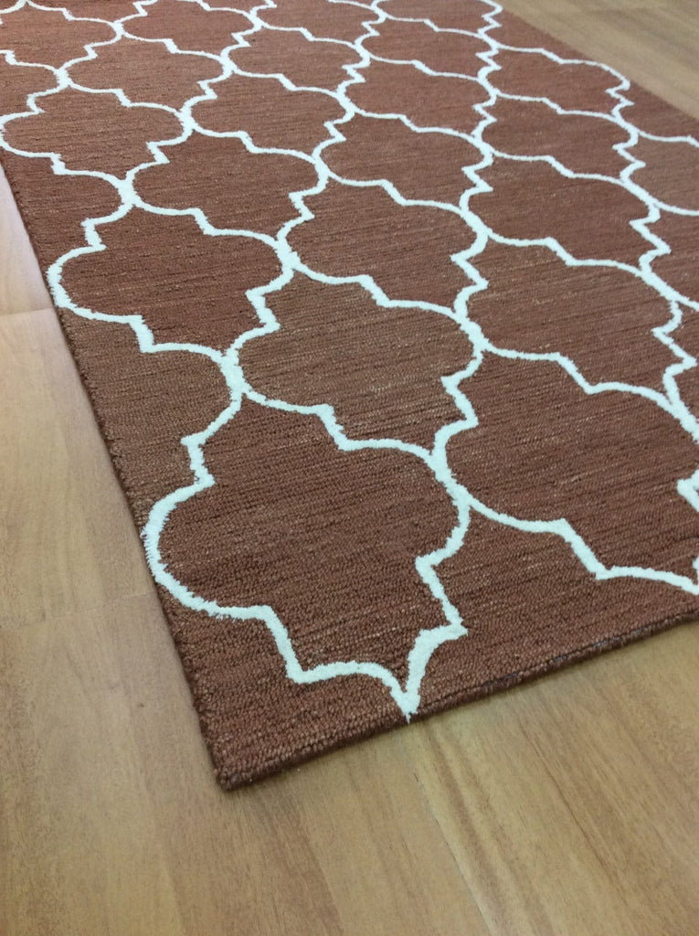 Rusty Brown Trellis 5X8 Hand-Tufted Modern Rug