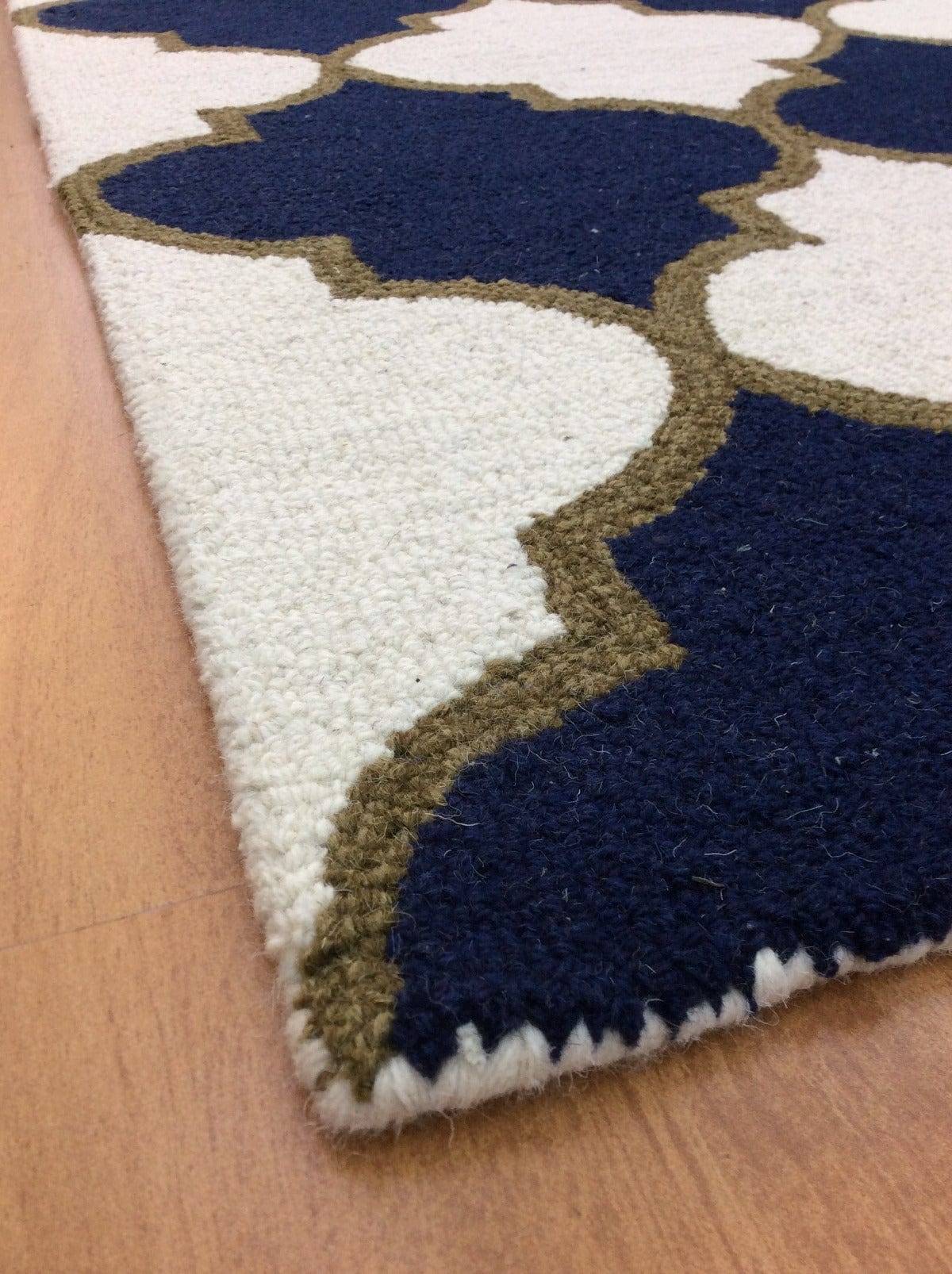 Navy Trellis 5X8 Hand-Tufted Modern Rug