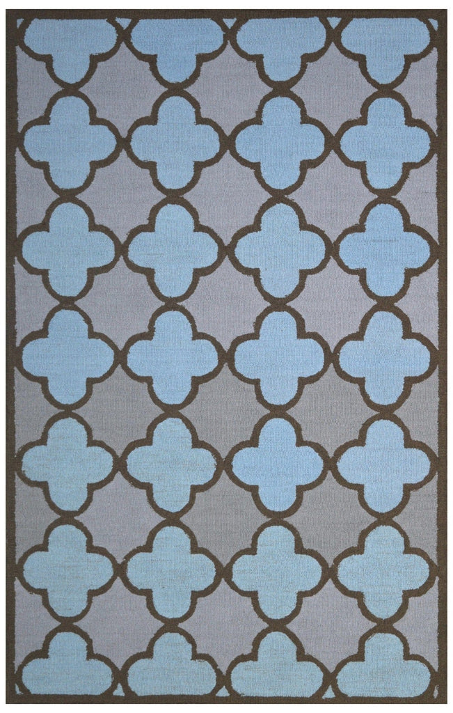 Blue Trellis 5X8 Hand-Tufted Modern Rug