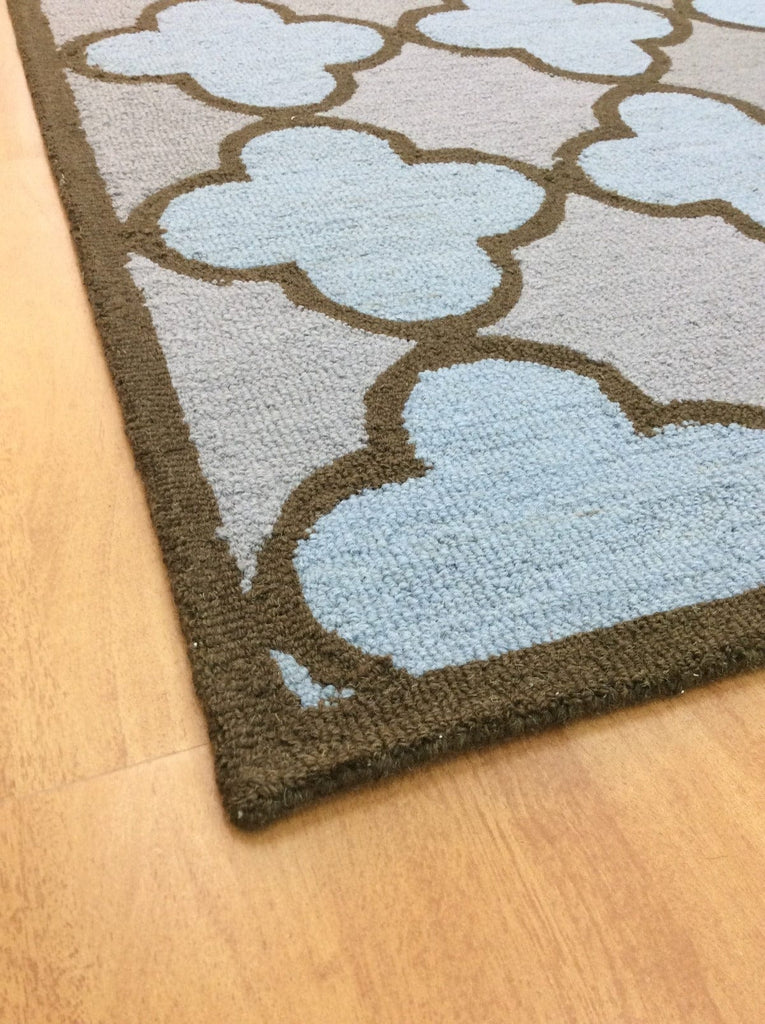 Blue Trellis 5X8 Hand-Tufted Modern Rug