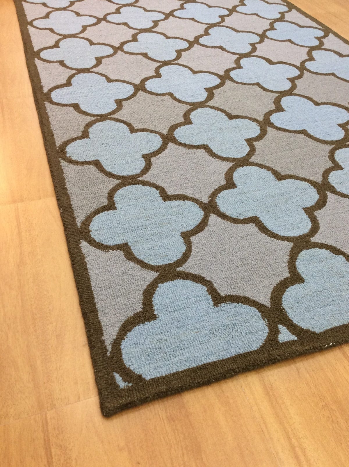 Blue Trellis 5X8 Hand-Tufted Modern Rug