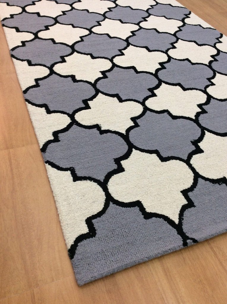 Gray Trellis 5X8 Hand-Tufted Modern Rug