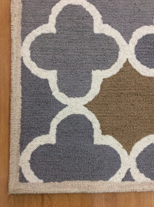 Gray Trellis 5X8 Hand-Tufted Modern Rug