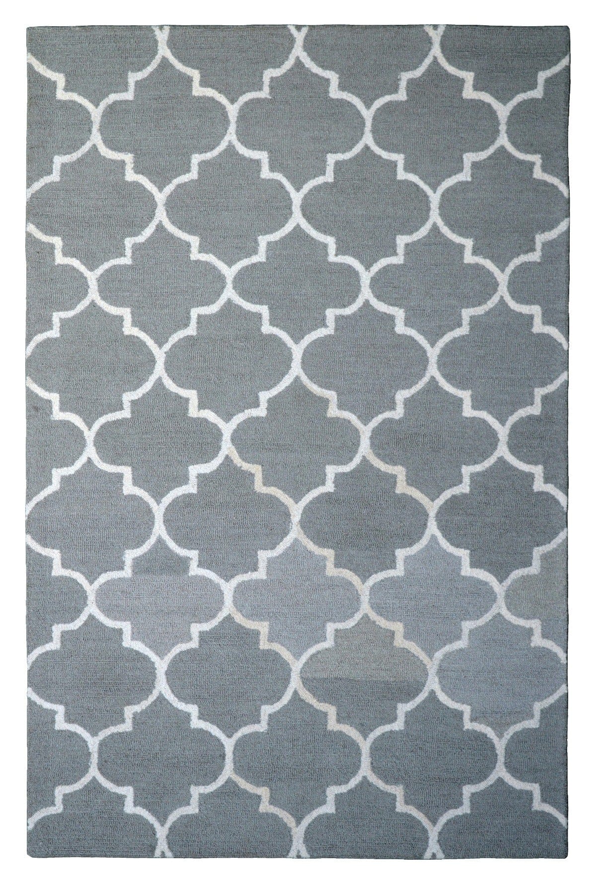 Gray Trellis 5X8 Hand-Tufted Modern Rug