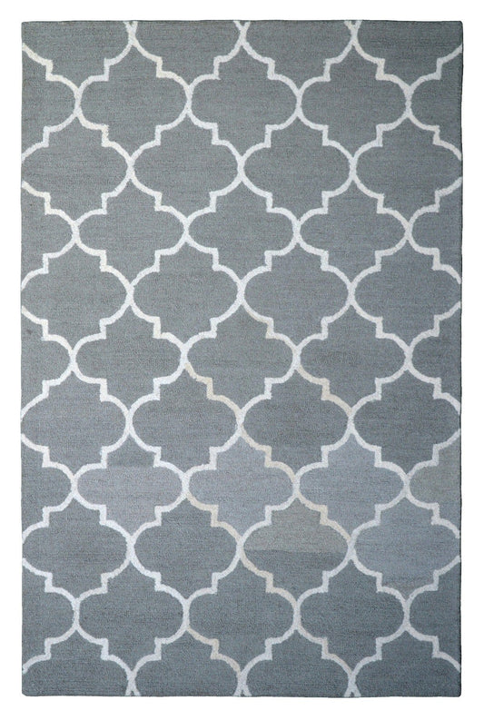 Gray Trellis 5X8 Hand-Tufted Modern Rug