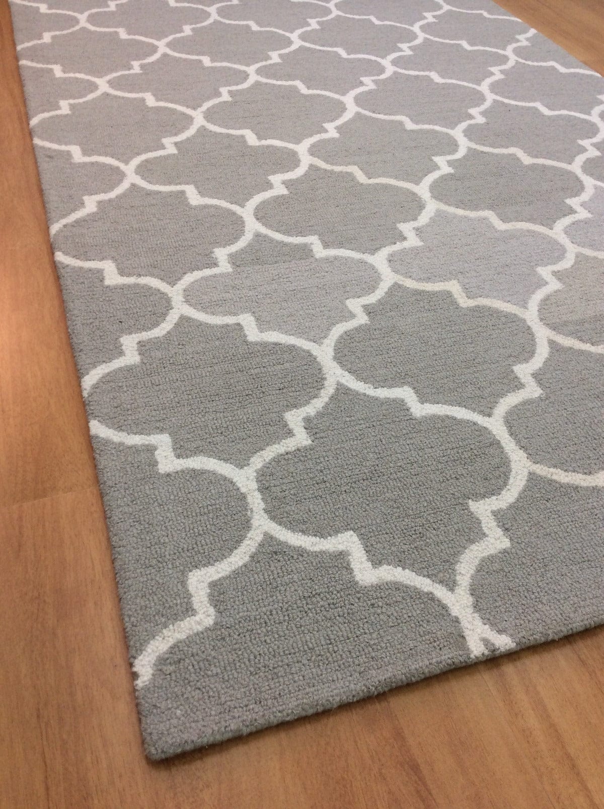 Gray Trellis 5X8 Hand-Tufted Modern Rug