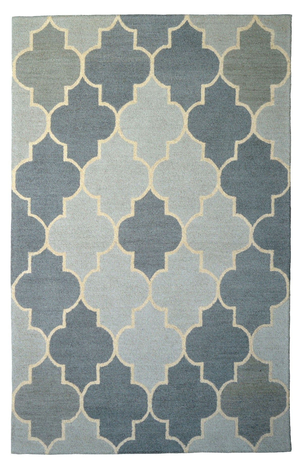 Silver Trellis 5X8 Hand-Tufted Modern Rug