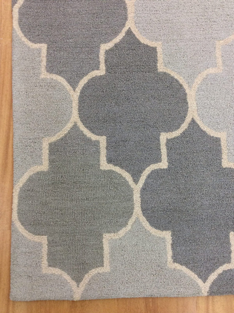 Silver Trellis 5X8 Hand-Tufted Modern Rug