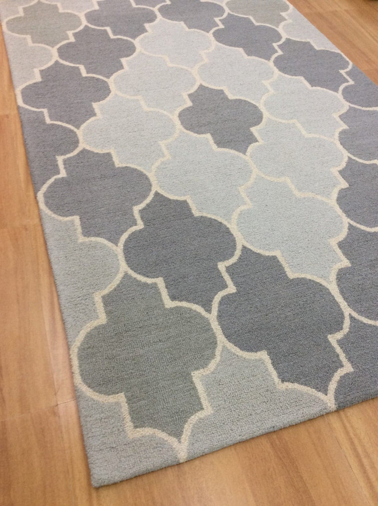 Silver Trellis 5X8 Hand-Tufted Modern Rug