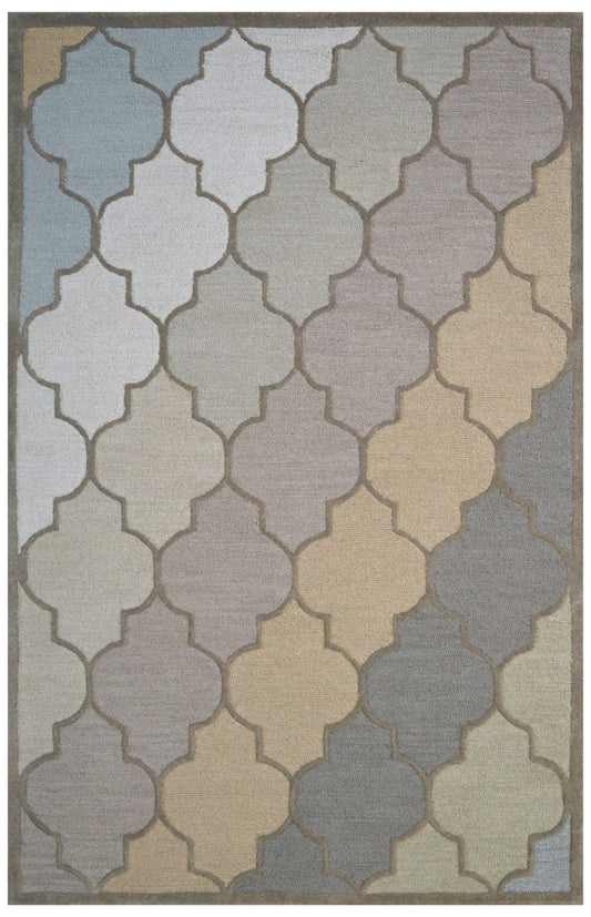 Gray Trellis 5X8 Hand-Tufted Modern Rug