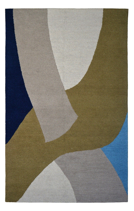 Multicolor Abstract 5X8 Hand-Tufted Modern Rug