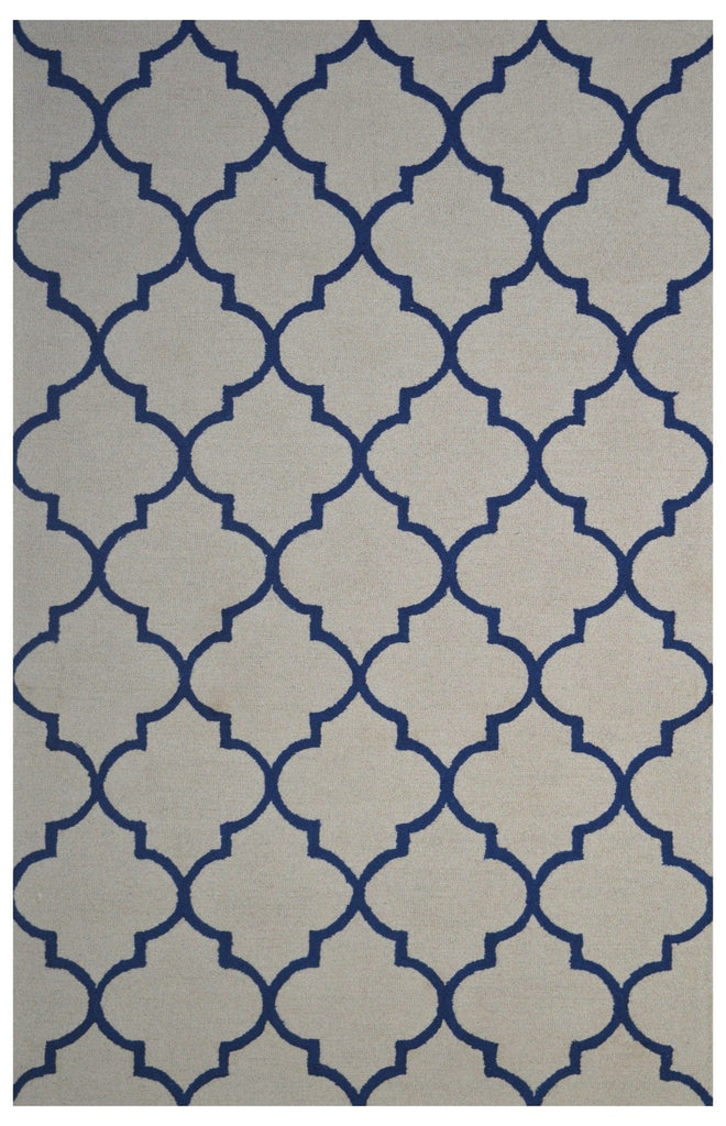 Ivory Trellis 5X8 Hand-Tufted Modern Rug