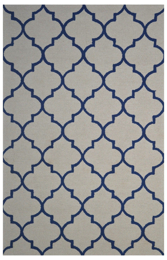 Ivory Trellis 5X8 Hand-Tufted Modern Rug