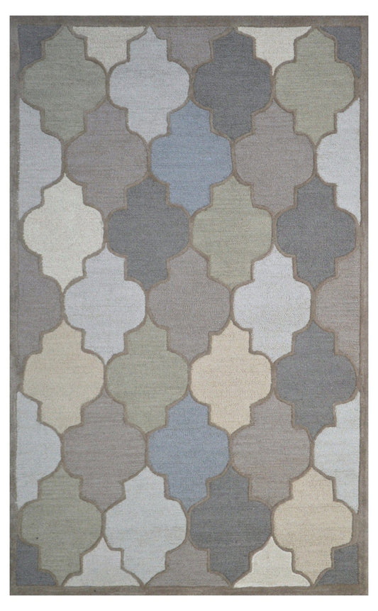 Ivory Trellis 5X8 Hand-Tufted Modern Rug