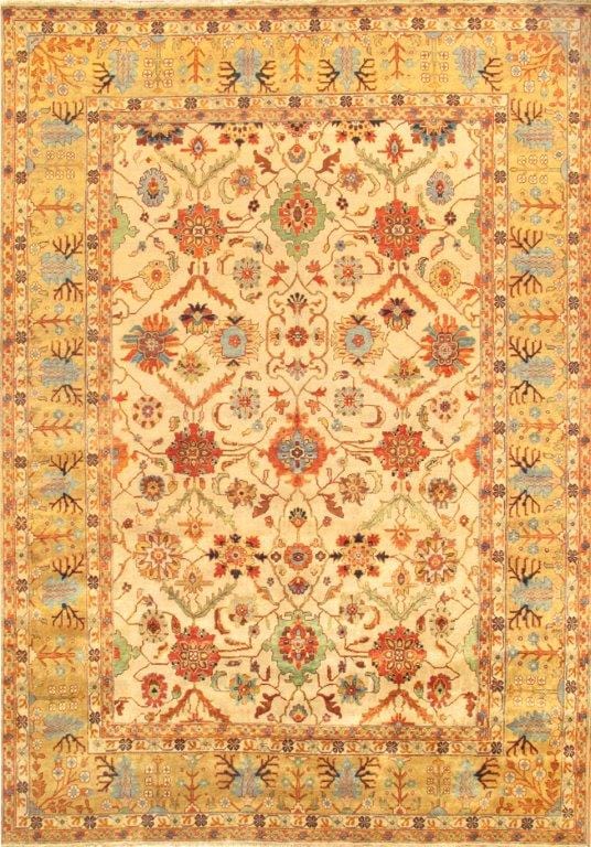 Mahal Collection Hand-Knotted Wool Area Rug- 13' 8" X 14' 0"