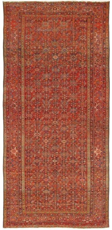 Antique Malayer Collection Navy Lamb's Wool Area Rug- 7' 6" X 16' 3"