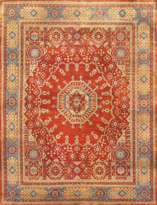 Pasargad Mamluk Collection Hand-Knotted Lamb's Wool Area Rug-8'10"X11'6"