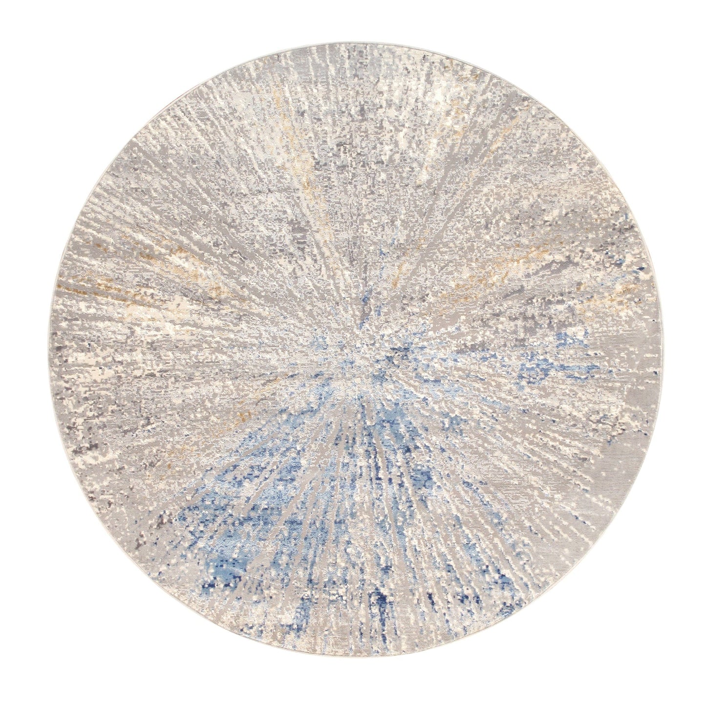 Starburst Design Power Loom White Area Rug