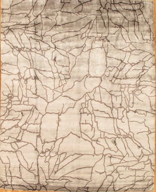 Modern Collection Hand-Knotted Lamb's Wool Area Rug- 3' 0" X 3' 0"