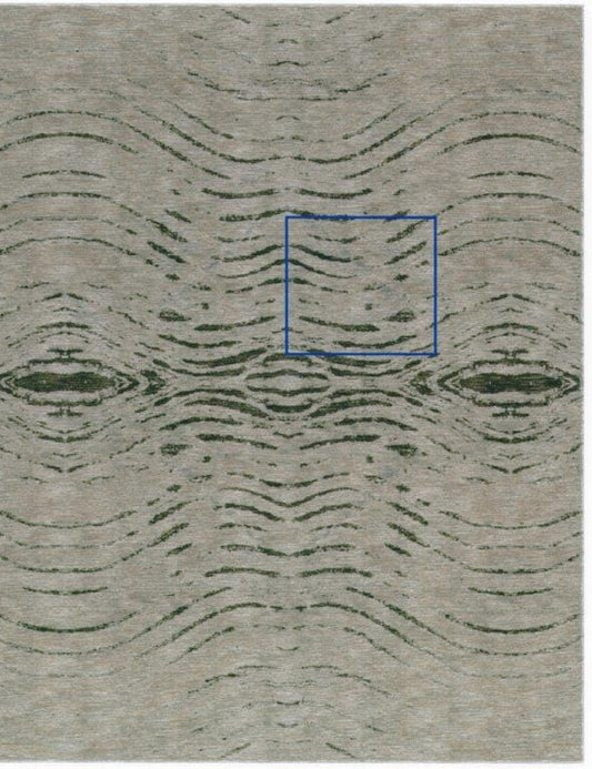 Modern Collection Hand-Knotted Silk & Wool Area Rug- 2' 0" X 2' 0"