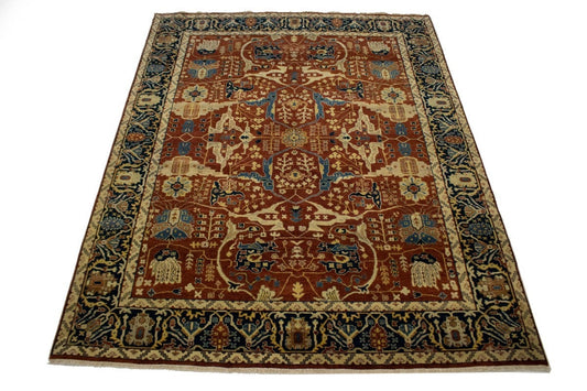 Rusty Red Floral 8X10 Oushak Oriental Rug