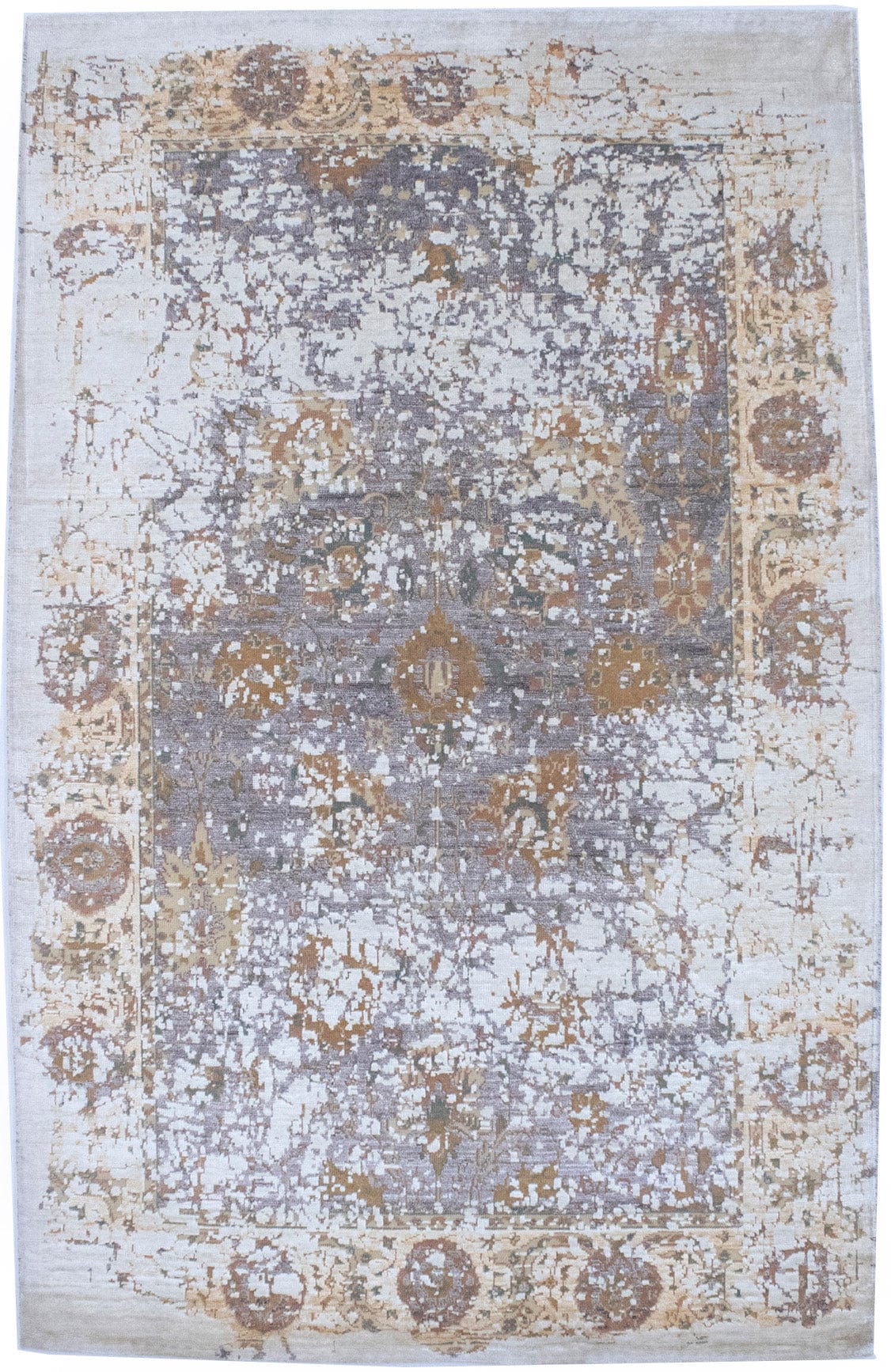 Distressed Abstract Hand-Carved 5X8 Modern Rug