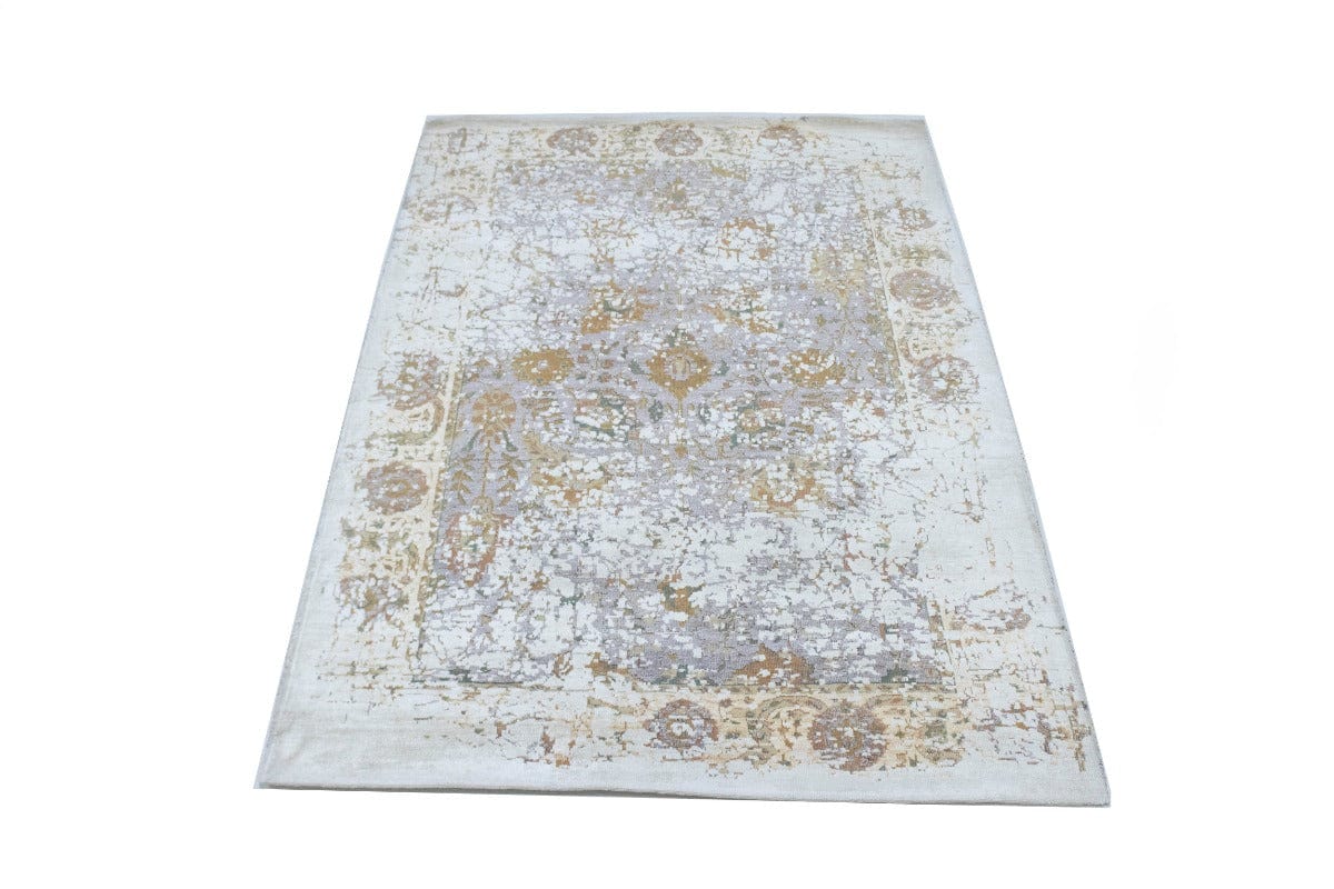 Distressed Abstract Hand-Carved 5X8 Modern Rug