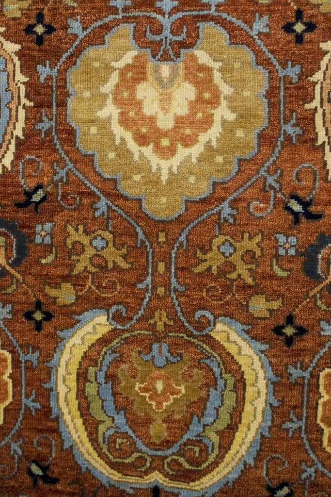 Cinnamon Brown Floral 9X12'6 Osh Chobi Peshawar Oriental Rug