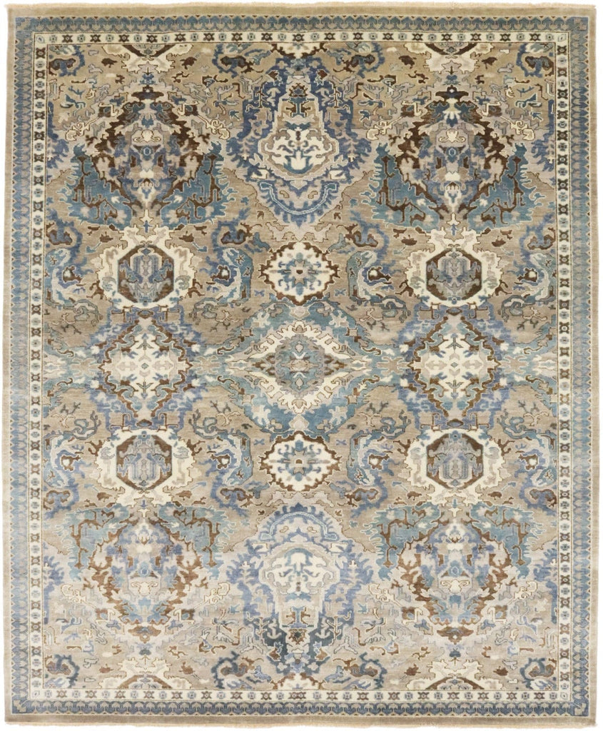 Silver Gray Floral 8X10 Osh Chobi Oriental Rug